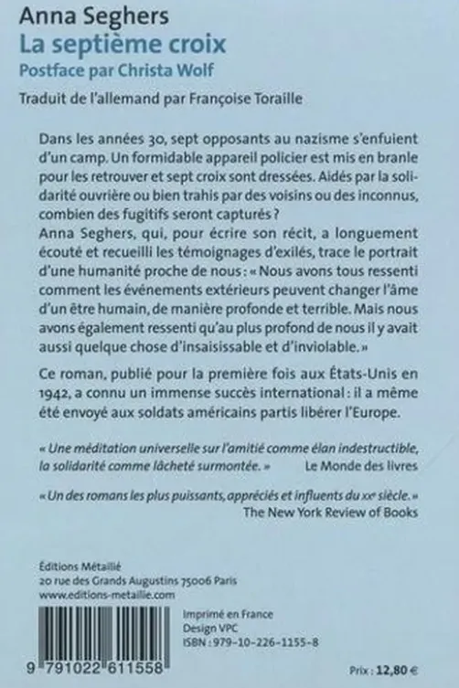 La septième croix. Roman de l'Allemagne hitlérienne, Anna Seghers