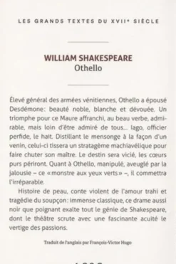 La Tragédie d'Othello, le Maure de Venise, William Shakespeare