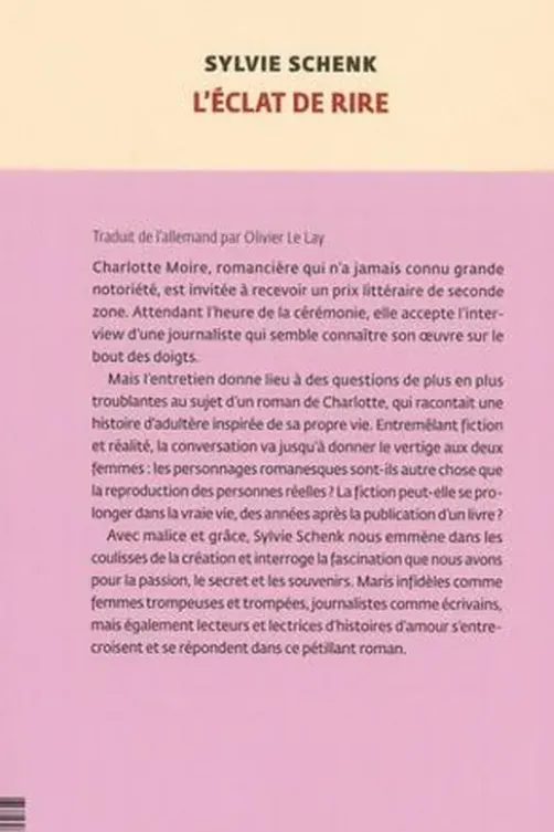 L'éclat de rire, Sylvie Schenk
