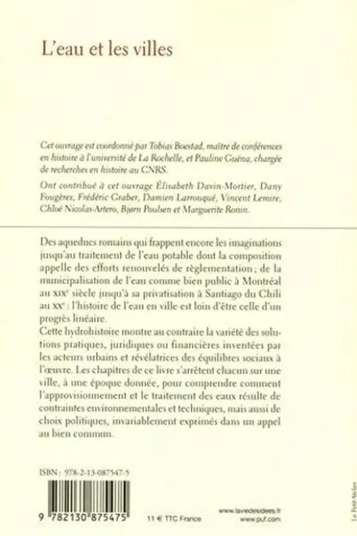L'eau et les villes, Tobias Boestad