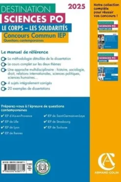Le Corps ; Les solidarités. Concours commun IEP - Questions contemporaines, Edition 2025, Grégory Bozonnet