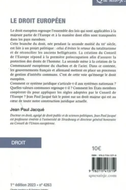 Le droit européen, Jean-Paul Jacqué