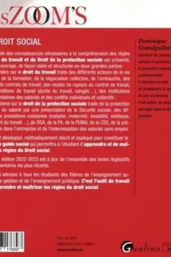 Le droit social. Droit du travail, Droit de la protection sociale, Edition 2022-2023, Dominique Grandguillot