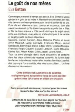 Le goût de nos mères. 70 déclarations d'amour à la cuisine maternelle, Eva Bettan