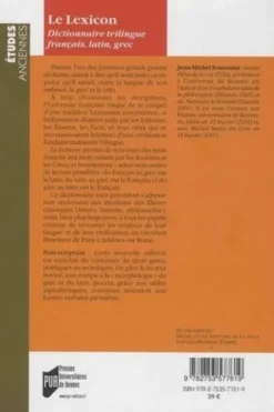 Le lexicon. Dictionnaire trilingue français, latin, grec, 2e édition revue et augmentée, Jean-Michel Fontanier