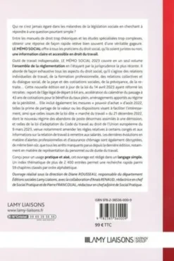 Le mémo social. Contrat de travail, relations collectives, paye, Edition 2023, Diane Rousseau