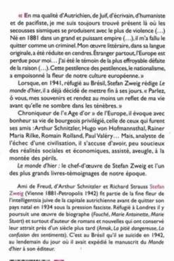 Le monde d'hier, Stefan Zweig