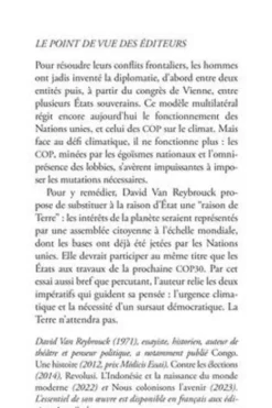 Le Monde et la Terre. Comment les préserver ?, David Van Reybrouck