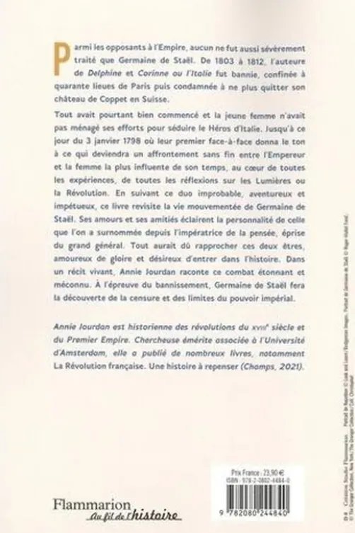 Le rendez-vous manqué. Germaine de Staël - Napoléon Bonaparte, une guerre d'influence au coeur de l'Empire, Annie Jourdan