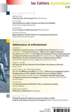 Les Cahiers dynamiques N° 81 2022/3 : Adolescence et enfermement, Frédéric Phaure