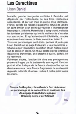 Les caractères, Lison Daniel