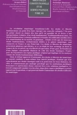 Les droits et libertés du numérique : des droits fondamentaux en voie d’élaboration. Etude comparée en droits français et américain, Rym Fassi-Fihri