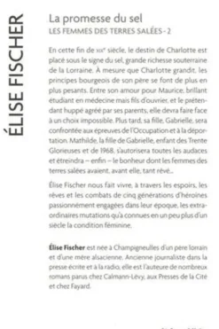 Les femmes des terres salées Tome 2 : La promesse du sel, Elise Fischer