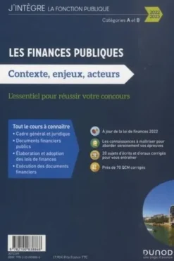 Les finances publiques. Contexte, enjeux, acteurs - Catégories A et B, Edition 2022-2023, Philippe Boucheix