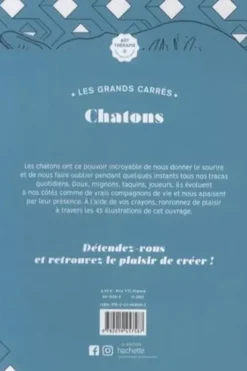 Les grands carrés Chatons. 45 coloriages anti-stress, Gaëlle Junius