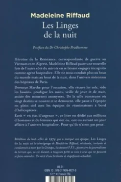 Les linges de la nuit. Hôpital - Urgence (1974-2021), Madeleine Riffaud