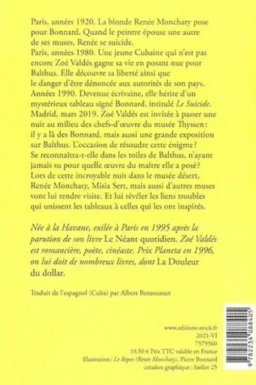 Les muses ne dorment pas, Zoé Valdés