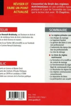 L'essentiel du droit des régimes matrimoniaux. Edition 2022-2023, Corinne Renault-Brahinsky