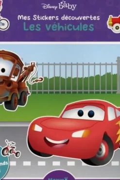 Les véhicules. Complète les scènes avec de grands stickers !, Disney Baby