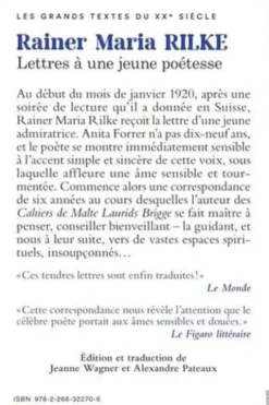 Lettres à une jeune poétesse. Correspondance avec Anita Forrer 1920-1926, Rainer Maria Rilke