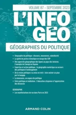 L'information géographique N° 3/2023, Armand Colin