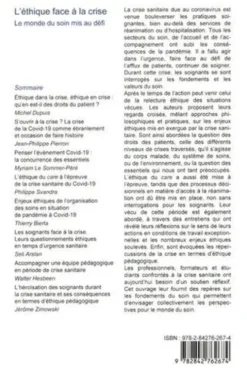 L'éthique face à la crise. Le monde du soin mis au défi, Seli Arslan