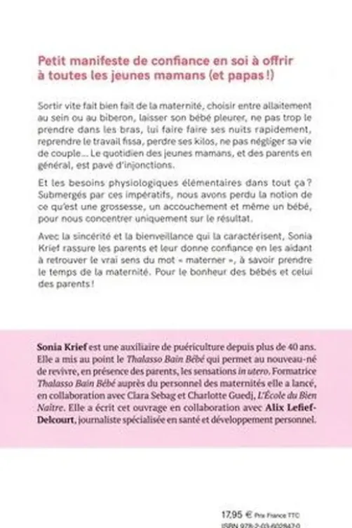 Materner. Allaitement, sommeil, pleurs... Oubliez tout ce qu'on vous a dit et faites-vous confiance !, Sonia Krief