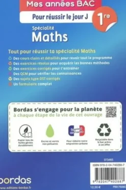 Mathématiques 1re Spécialité Maths. Pour réussir le jour J, Edition 2024, Fabien Aoustin