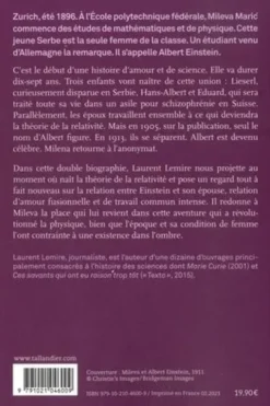 Mileva et Albert Einstein. Les secrets d'un couple, Laurent Lemire