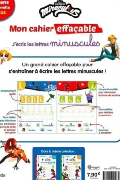 Miraculous J'écris les lettres minuscules MS-GS. Avec un feutre effaçable, Hachette