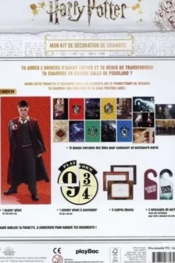Mon kit de décoration de chambre Harry Potter. Avec 1 poster géant, 1 sticker géant à assembler, 3 cadres photo, 2 messages de porte et 15 photos, Wizarding World