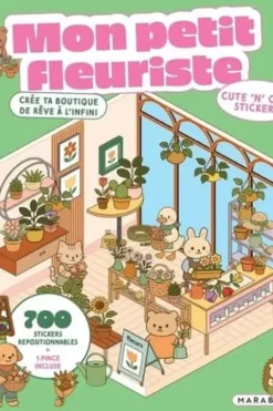 Mon petit fleuriste - Crée ta boutique de rêve à l'infini. Avec 700 stickers repositionnables et 1 pince, Marabout