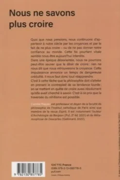 Nous ne savons plus croire, Camille Riquier