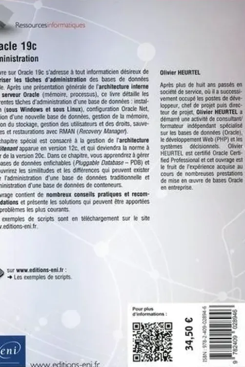 Oracle 19c. Administration, Olivier Heurtel