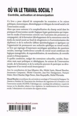 Où va le travail social ? Contrôle, activation et émancipation, Manuel Boucher