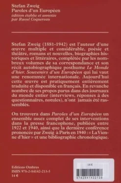 Paroles d'un Européen, Stefan Zweig