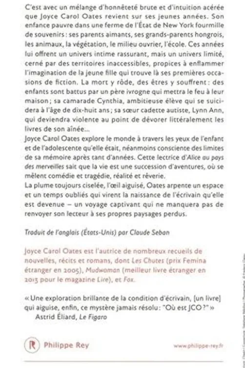 Paysage perdu. De l'enfant à l'écrivain, Joyce Carol Oates