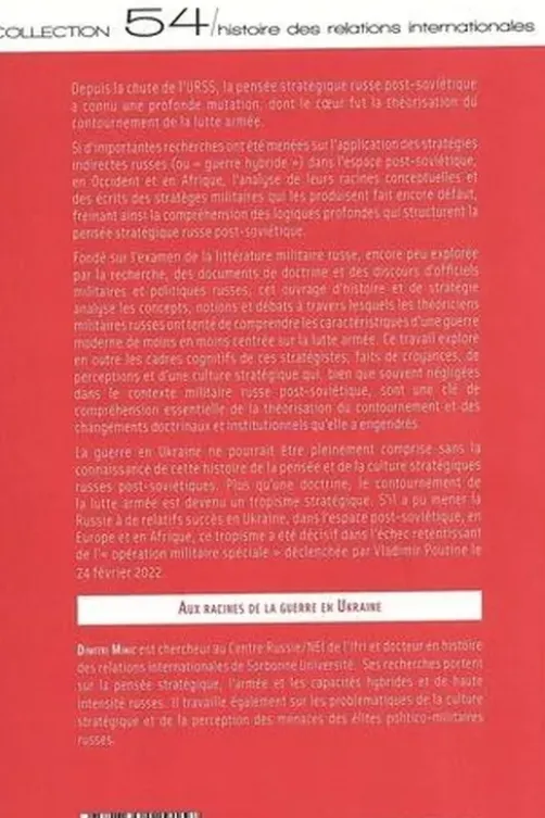Pensée et culture stratégiques russes. Du contournement de la lutte armée à la guerre en Ukraine, Dimitri Minic