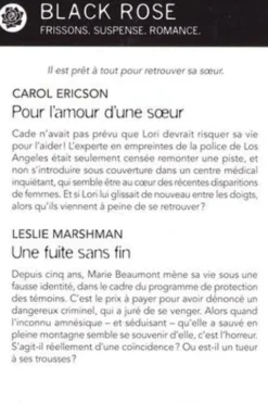Pour l'amour d'une soeur. Suivi de Une fuite sans fin, Carol Ericson