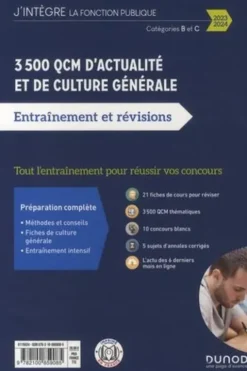 3500 QCM d'actualité et de culture générale Catégories B et C. Entraînement et révisions, Edition 2023-2024, Malika Abdoun