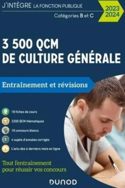 3500 QCM d'actualité et de culture générale Catégories B et C. Entraînement et révisions, Edition 2023-2024, Malika Abdoun