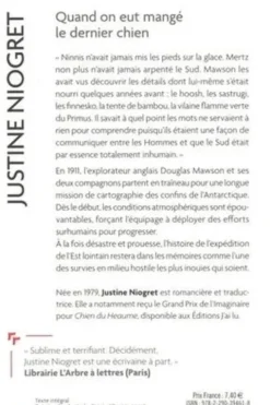 Quand on eut mangé le dernier chien, Justine Niogret