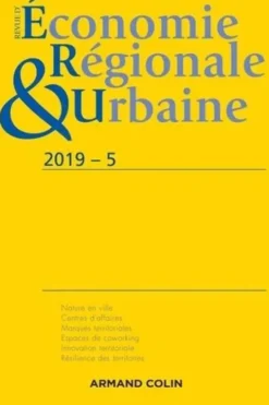Revue d'économie régionale et urbaine N° 5/2019 : Varia, Armand Colin