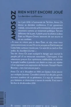 Rien n’est encore joué. La dernière conférence, Amos Oz