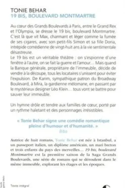 Saga Grands Boulevards Tome 1 : 19 bis, boulevard Montmartre, Tonie Behar