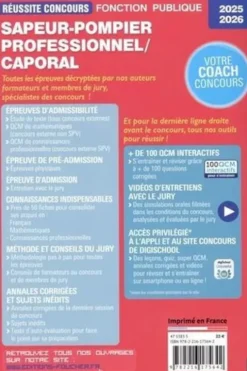 Sapeur-pompier professionnel/caporal. Concours externe, examenprofessionnel, sapeurs-pompiers volontaires (SPV), Edition 2025-2026, Anne Ducastel