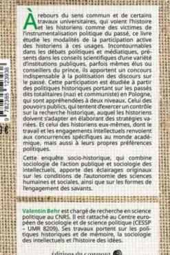 Science du passé, politique du présent. La politique historique en Pologne, Valentin Behr