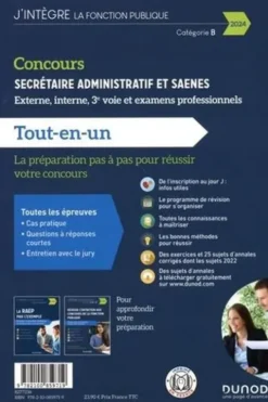 Secrétaire administratif et SAENES, externe, interne, 3e voie et examens professionnels, Catégorie B. Tout-en-un, Edition 2024, Sylvie Beyssade