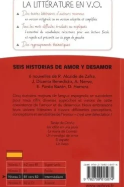 Seis historias de amor y desamor. Textes en français et en espagnol, Pili Martin