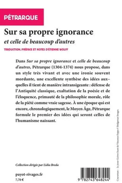 Sur sa propre ignorance et sur celle de beaucoup d'autres, Pétrarque